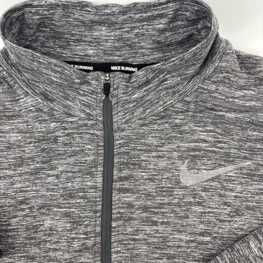 Nike Mens Pullover Large Gray‎ Heathered Dri-Fit Quarter Zip 683485-021 Running